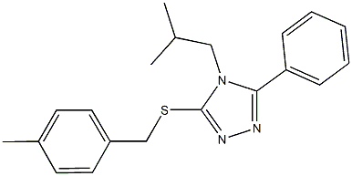 4-isobutyl-5-phenyl-4H-1,2,4-triazol-3-yl 4-methylbenzyl sulfide 结构式