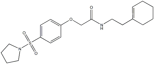 N-[2-(1-cyclohexen-1-yl)ethyl]-2-[4-(1-pyrrolidinylsulfonyl)phenoxy]acetamide 结构式