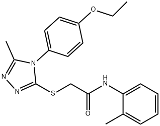 2-{[4-(4-ethoxyphenyl)-5-methyl-4H-1,2,4-triazol-3-yl]sulfanyl}-N-(2-methylphenyl)acetamide 结构式