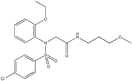 2-{[(4-chlorophenyl)sulfonyl]-2-ethoxyanilino}-N-(3-methoxypropyl)acetamide 结构式