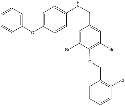 N-{3,5-dibromo-4-[(2-chlorobenzyl)oxy]benzyl}-N-(4-phenoxyphenyl)amine 结构式