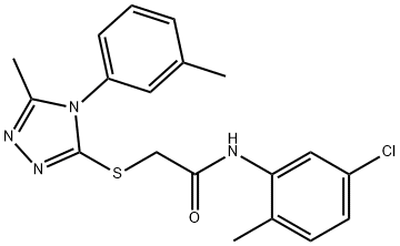 N-(5-chloro-2-methylphenyl)-2-{[5-methyl-4-(3-methylphenyl)-4H-1,2,4-triazol-3-yl]sulfanyl}acetamide 结构式