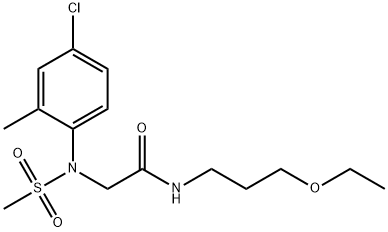 2-[4-chloro-2-methyl(methylsulfonyl)anilino]-N-(3-ethoxypropyl)acetamide 结构式