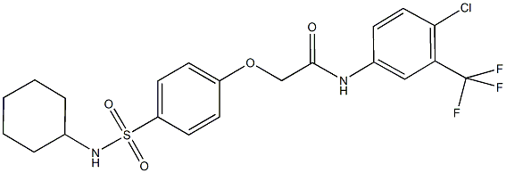 N-[4-chloro-3-(trifluoromethyl)phenyl]-2-{4-[(cyclohexylamino)sulfonyl]phenoxy}acetamide 结构式