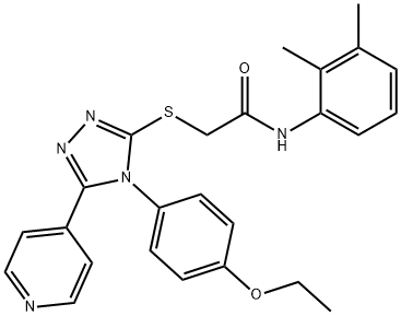 N-(2,3-dimethylphenyl)-2-{[4-(4-ethoxyphenyl)-5-(4-pyridinyl)-4H-1,2,4-triazol-3-yl]sulfanyl}acetamide 结构式