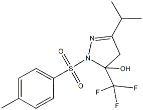 3-isopropyl-1-[(4-methylphenyl)sulfonyl]-5-(trifluoromethyl)-4,5-dihydro-1H-pyrazol-5-ol 结构式