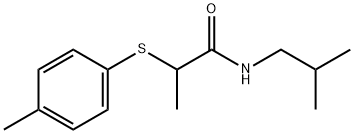 N-isobutyl-2-[(4-methylphenyl)sulfanyl]propanamide 结构式