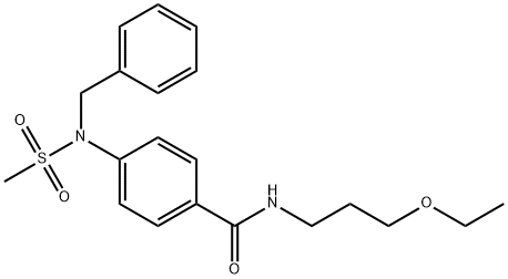 4-[benzyl(methylsulfonyl)amino]-N-(3-ethoxypropyl)benzamide 结构式