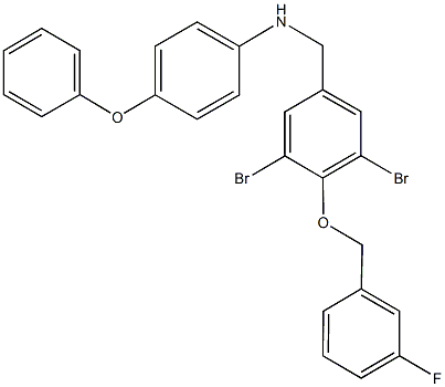 N-{3,5-dibromo-4-[(3-fluorobenzyl)oxy]benzyl}-N-(4-phenoxyphenyl)amine 结构式