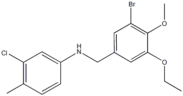 N-(3-bromo-5-ethoxy-4-methoxybenzyl)-N-(3-chloro-4-methylphenyl)amine 结构式