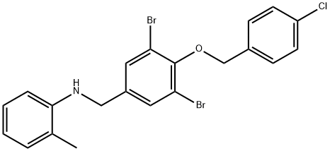 N-{3,5-dibromo-4-[(4-chlorobenzyl)oxy]benzyl}-N-(2-methylphenyl)amine 结构式