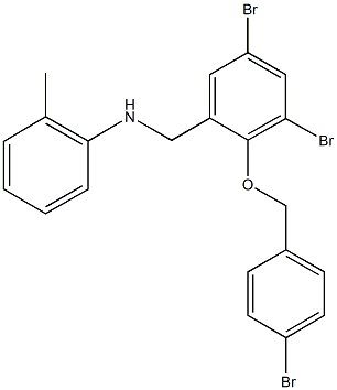 N-{3,5-dibromo-2-[(4-bromobenzyl)oxy]benzyl}-N-(2-methylphenyl)amine 结构式