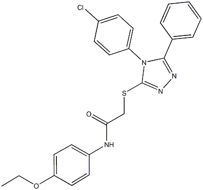 2-{[4-(4-chlorophenyl)-5-phenyl-4H-1,2,4-triazol-3-yl]sulfanyl}-N-(4-ethoxyphenyl)acetamide 结构式