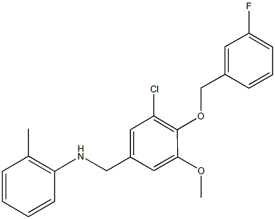 N-{3-chloro-4-[(3-fluorobenzyl)oxy]-5-methoxybenzyl}-N-(2-methylphenyl)amine 结构式