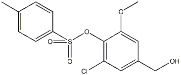2-chloro-4-(hydroxymethyl)-6-methoxyphenyl 4-methylbenzenesulfonate 结构式