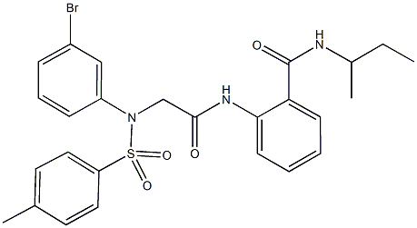 2-[({3-bromo[(4-methylphenyl)sulfonyl]anilino}acetyl)amino]-N-(sec-butyl)benzamide 结构式