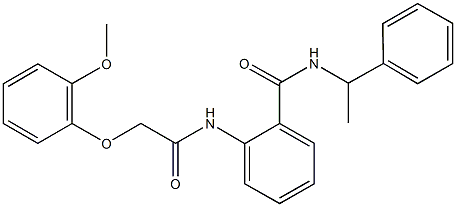 2-{[(2-methoxyphenoxy)acetyl]amino}-N-(1-phenylethyl)benzamide 结构式