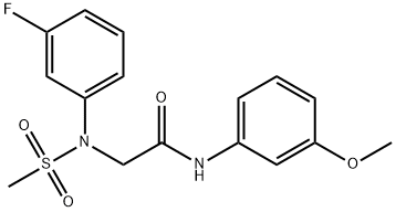 2-[3-fluoro(methylsulfonyl)anilino]-N-(3-methoxyphenyl)acetamide 结构式