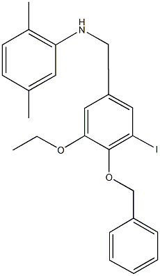 N-[4-(benzyloxy)-3-ethoxy-5-iodobenzyl]-N-(2,5-dimethylphenyl)amine 结构式