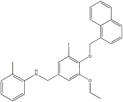 N-[3-ethoxy-5-iodo-4-(1-naphthylmethoxy)benzyl]-N-(2-methylphenyl)amine 结构式