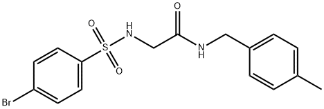 2-{[(4-bromophenyl)sulfonyl]amino}-N-(4-methylbenzyl)acetamide 结构式