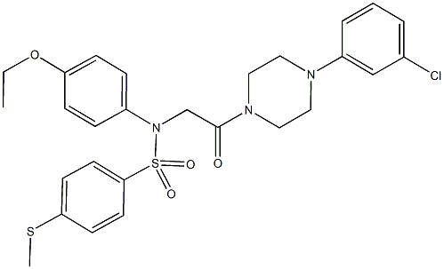 N-{2-[4-(3-chlorophenyl)-1-piperazinyl]-2-oxoethyl}-N-(4-ethoxyphenyl)-4-(methylsulfanyl)benzenesulfonamide 结构式