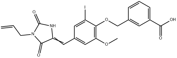 3-({4-[(1-allyl-2,5-dioxo-4-imidazolidinylidene)methyl]-2-iodo-6-methoxyphenoxy}methyl)benzoic acid 结构式