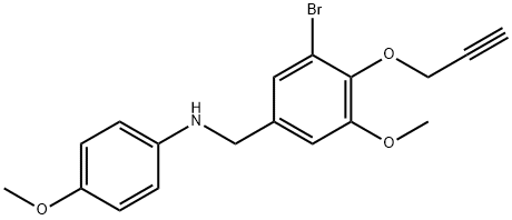 N-[3-bromo-5-methoxy-4-(2-propynyloxy)benzyl]-N-(4-methoxyphenyl)amine 结构式