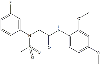 N-(2,4-dimethoxyphenyl)-2-[3-fluoro(methylsulfonyl)anilino]acetamide 结构式