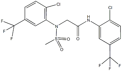 2-[2-chloro(methylsulfonyl)-5-(trifluoromethyl)anilino]-N-[2-chloro-5-(trifluoromethyl)phenyl]acetamide 结构式
