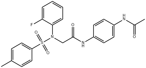 N-[4-(acetylamino)phenyl]-2-{2-fluoro[(4-methylphenyl)sulfonyl]anilino}acetamide 结构式