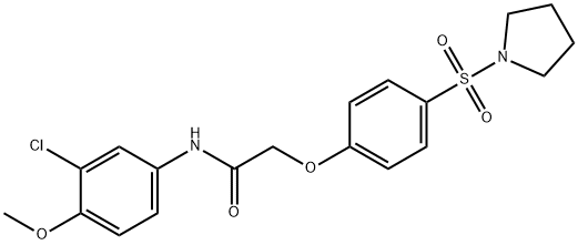 N-(3-chloro-4-methoxyphenyl)-2-[4-(1-pyrrolidinylsulfonyl)phenoxy]acetamide 结构式