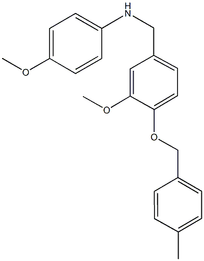 4-methoxy-N-{3-methoxy-4-[(4-methylbenzyl)oxy]benzyl}aniline 结构式