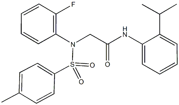 2-{2-fluoro[(4-methylphenyl)sulfonyl]anilino}-N-(2-isopropylphenyl)acetamide 结构式