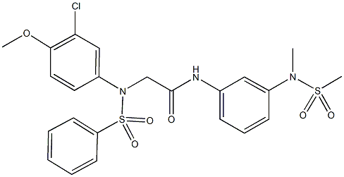 2-[3-chloro-4-methoxy(phenylsulfonyl)anilino]-N-{3-[methyl(methylsulfonyl)amino]phenyl}acetamide 结构式