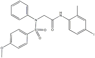 N-(4-iodo-2-methylphenyl)-2-{[(4-methoxyphenyl)sulfonyl]anilino}acetamide 结构式