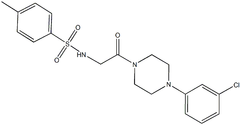 N-{2-[4-(3-chlorophenyl)-1-piperazinyl]-2-oxoethyl}-4-methylbenzenesulfonamide 结构式