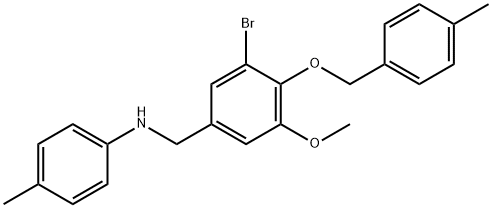 N-{3-bromo-5-methoxy-4-[(4-methylbenzyl)oxy]benzyl}-N-(4-methylphenyl)amine 结构式