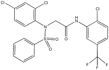 N-[2-chloro-5-(trifluoromethyl)phenyl]-2-[2,4-dichloro(phenylsulfonyl)anilino]acetamide 结构式