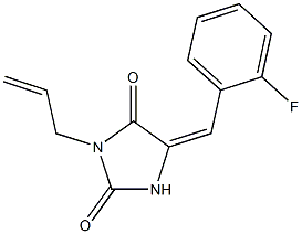 3-allyl-5-(2-fluorobenzylidene)-2,4-imidazolidinedione 结构式