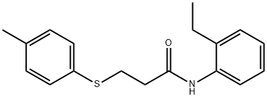 N-(2-ethylphenyl)-3-[(4-methylphenyl)sulfanyl]propanamide 结构式