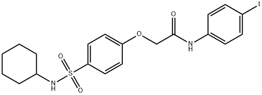 2-{4-[(cyclohexylamino)sulfonyl]phenoxy}-N-(4-iodophenyl)acetamide 结构式