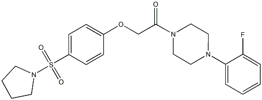 2-[4-(2-fluorophenyl)-1-piperazinyl]-2-oxoethyl 4-(1-pyrrolidinylsulfonyl)phenyl ether 结构式