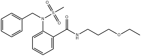 2-[benzyl(methylsulfonyl)amino]-N-(3-ethoxypropyl)benzamide 结构式