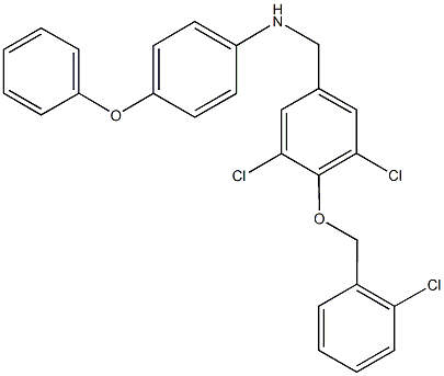 N-{3,5-dichloro-4-[(2-chlorobenzyl)oxy]benzyl}-N-(4-phenoxyphenyl)amine 结构式