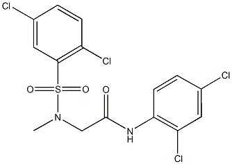 N-(2,4-dichlorophenyl)-2-[[(2,5-dichlorophenyl)sulfonyl](methyl)amino]acetamide 结构式