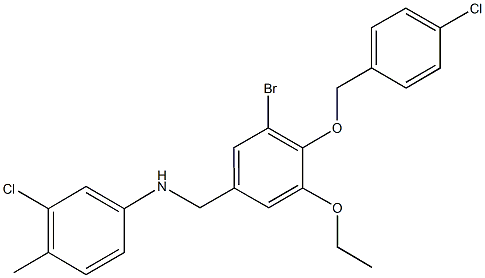 N-{3-bromo-4-[(4-chlorobenzyl)oxy]-5-ethoxybenzyl}-N-(3-chloro-4-methylphenyl)amine 结构式