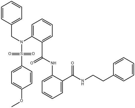 2-{benzyl[(4-methoxyphenyl)sulfonyl]amino}-N-(2-{[(2-phenylethyl)amino]carbonyl}phenyl)benzamide 结构式