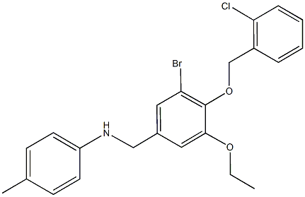 N-{3-bromo-4-[(2-chlorobenzyl)oxy]-5-ethoxybenzyl}-N-(4-methylphenyl)amine 结构式
