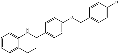 N-{4-[(4-chlorobenzyl)oxy]benzyl}-N-(2-ethylphenyl)amine 结构式